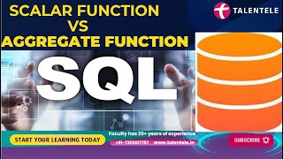 SCALAR FUNCTION VS AGGREGARE FUNCTION IN SQL  DIFF BETWEEN SCALAR FUNCTION AND AGGREGATE FUNCTION [upl. by Skantze]