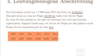 4 Kaufleute lernen leicht Buchhaltung Leistungsbezogene Abschreibung [upl. by Norym936]