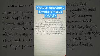 mucosa associated lymphoid tissue maltimmunology zoology biologyshortsfeed shorts [upl. by Roth]