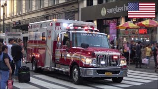 EPIC AIRHORN  New FDNY Ambulance responding with siren and lights [upl. by Akimert]