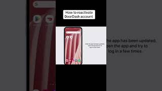 Reactivate DoorDash driver account reactivate deactivate doordash doordashdriver dasher [upl. by Tekcirc629]