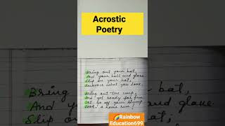 Acrostic Poetry in English Literature [upl. by Mabel]