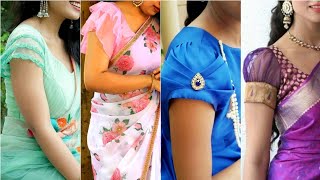 short sleeves blouse designs  latest saree blouse designs  short sleeves designs  sleeves designs [upl. by Ellerret]