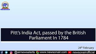 Pitt’s India Act passed by the British Parliament In 1784 [upl. by Herb]