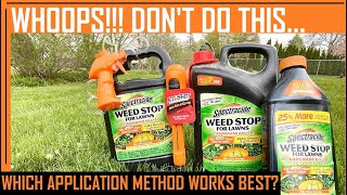 Spectracide Weed Stop for Lawns  Best Weed Killer for Lawns How to kill Creeping CharlieGround Ivy [upl. by Seyler]