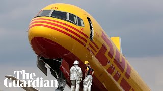 Incredible escape DHL plane crashes skids off runway in Costa Rica [upl. by Isayg]