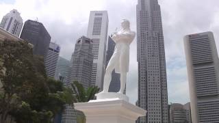 Raffles Statue and Raffles Landing Site in Singapore シンガポール ラッフルズ上陸地点とラッフルズ像 [upl. by Edgerton]