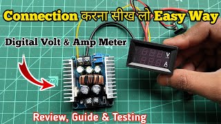 300W 20A DCDC Buck Converter Connect With Digital Volt amp Amp Meter Connection In Hindi [upl. by Ailecec]