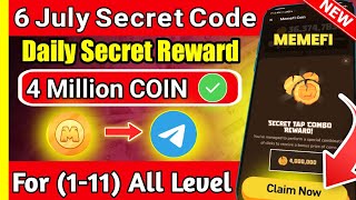 🔴 Level 111  Memefi Secret Tap Combo Reward  Memefi 2000000 Coins Code  memefi Secret Code [upl. by Munsey]