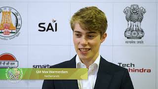 GM Max Warmerdam Netherlands  44th Chess Olympiad Round 8 [upl. by Ynttirb]