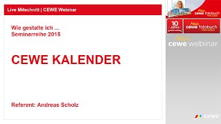 Webinar  Wie gestalte ich einen CEWE KALENDER [upl. by Airpac]