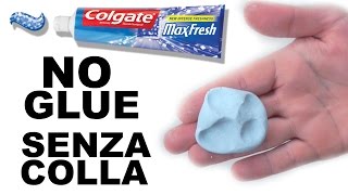 HOW TO MAKE SLIME WITH TOOTHPASTE COME FARE LO SLIME CON IL DENTIFRICIO WITHOUT GLUE SENZA COLLA [upl. by Lud854]