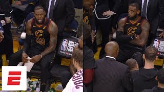 FULL Uncut video of Cavaliers bench before during and after JR Smiths Game 1 blunder  ESPN [upl. by Alhsa45]