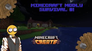 Minecraft Create Survival Keşif ve Çiftlik Evinin Temelleri [upl. by Alleras340]