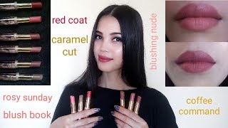 Lakme 9 to 5 Primer  Matte lipstick caramel cut maple map red coat rosy sunday blushing nude [upl. by Akerley]