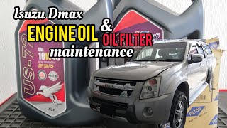 Isuzu Dmax turbo diesel Engine oil change maintenance [upl. by Seena]