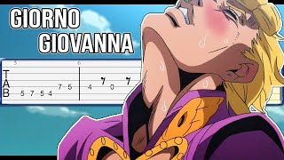 Giorno Giovannas Theme MEME SONG Guitar Tab Tutorial [upl. by Nuj]