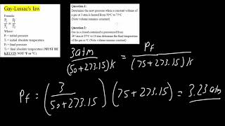 Gay Lussacs law example problem [upl. by Benzel]