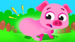 Where is my Piggy Tail Help this Cute Pink Piggy Bounce Again  Songs by Little Angel [upl. by Anilam440]