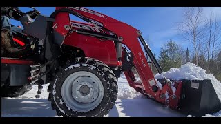 Ferguson Massey Compact Tractor Moving Snow [upl. by Lian]