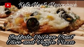 KETO BUFFALO CHICKEN amp OLIVE PIZZA  Low Carb KETO Recipe  Keto Connect Contest [upl. by Werdnaed]