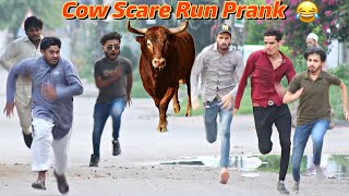 Fake Cow Run Prank 😂ThatWasCrazy [upl. by Ayor]