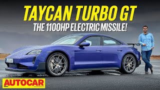 Porsche Taycan Turbo GT review  0100kph in 22 sec  autocarindia1 [upl. by Nelleeus189]