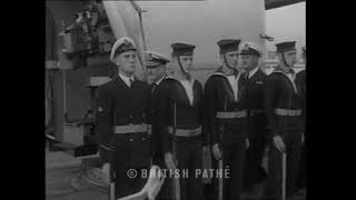 1950 Amiral Fraiser Marine royale de larmée britannique visite quotAdrien de Gerlachequot [upl. by Aiuoqes]