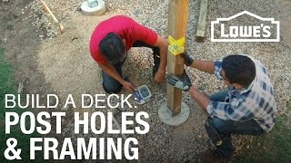 How To Build a Deck  Post Holes amp Framing 2 of 5 [upl. by Yelnikcm487]