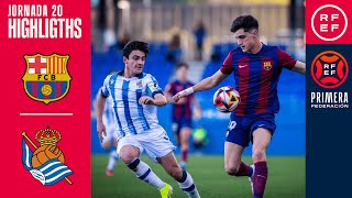 Resumen PrimeraFederación  FC Barcelona Atlètic 21 Real Sociedad B  Jornada 20 Grupo 1 [upl. by Euqina]