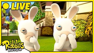 LIVE 🔴 The Rabbids invade the neighborhood  Rabbids Invasion  Cartoon for Kids [upl. by Rednaskela808]