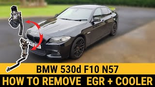 How to remove EGR valve and egr cooler on BMW F10 F11 520d 530d 535d 525d 550d N47 N57 engine [upl. by Cuthbert]