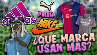 Nike Adidas o Puma ¿Qué marca viste más equipos de las 5 grandes ligas [upl. by Ahsienaj]