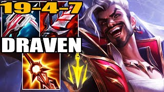 Wild Rift Draven ADC Gameplay 19 4 7 Build amp Runes  Ranked [upl. by Kassity]