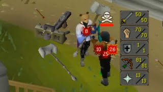 Low lvl 50 Attack Pure Pking  G Maul  Ballista  13 Pray  OSRS PKING [upl. by Alidia80]