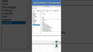 Data Validation  Format Cells in Excel excel exceltips shorts msexcelfullcourse exceltutorial [upl. by Zetes134]