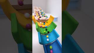 marble Run Race ASMR 91 Wooden Wave Course Colorful Marbles marblerun marblerunrace asmr [upl. by Eatnoled]