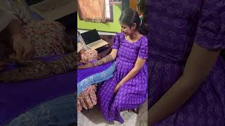 KuttyVLOG  Baby Shower Mehendi Day♥️ Valaikaapu Marudhaani Design Tamil pregnancy [upl. by Lissa]