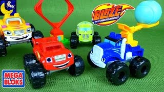 Blaze and the Monster Machines Mega Bloks Toys Blaze Truckball Team Up Stripes Jungle Stunt Set Toys [upl. by Capps598]