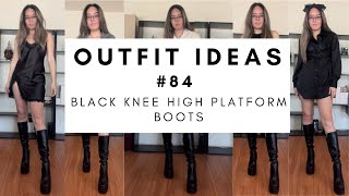 What to wear with black knee high platform boots LOOK BOOK  OOTD 84 [upl. by Jeffry]