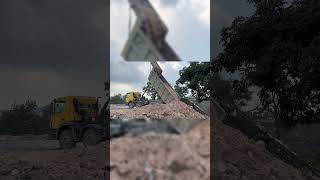 Tipper unload videos  tipper tatatipper bharatbenztruck tippler dumptruck dumptrucking [upl. by Gipps]