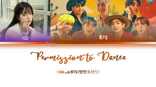 PERMISSION TO DANCE duet with BTS 방탄소년단 COLOR CODED KARAOKE LYRICS [upl. by Athey781]