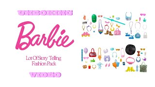 UNBOXING BARBIE LOT OF STORY TELLING FASHION PACK VIDEO [upl. by Gudren]