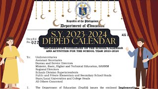 DEPED school calendar SY 20232024 [upl. by Atiuqa]