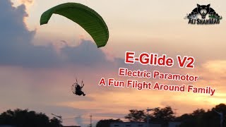 EGlide V2 Electric Paramotor Low Altitude Fun Flight around my family [upl. by Nolrah92]