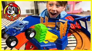 NEW 2024 Monster Jam WORLD FINALS SUPERCHARGE SPEEDWAY Playset  Unboxing amp Play [upl. by Ardnalac]