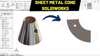 Sheet Metal Cone in solidworks  Robo CAD [upl. by Allare]