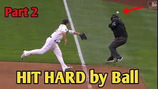 MLB  Umpires Hit Hard by Ball compilation part 2 [upl. by Kera981]