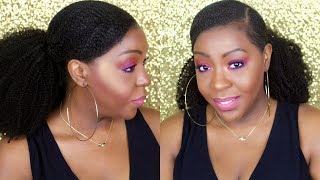 HOW TO Drawstring Ponytail on Natural Hair  Betterlength [upl. by Lemahs]