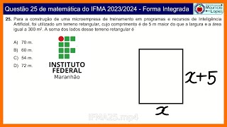 10  Questão 25 IFMA 20232024  Forma Integrada [upl. by Ttcos81]